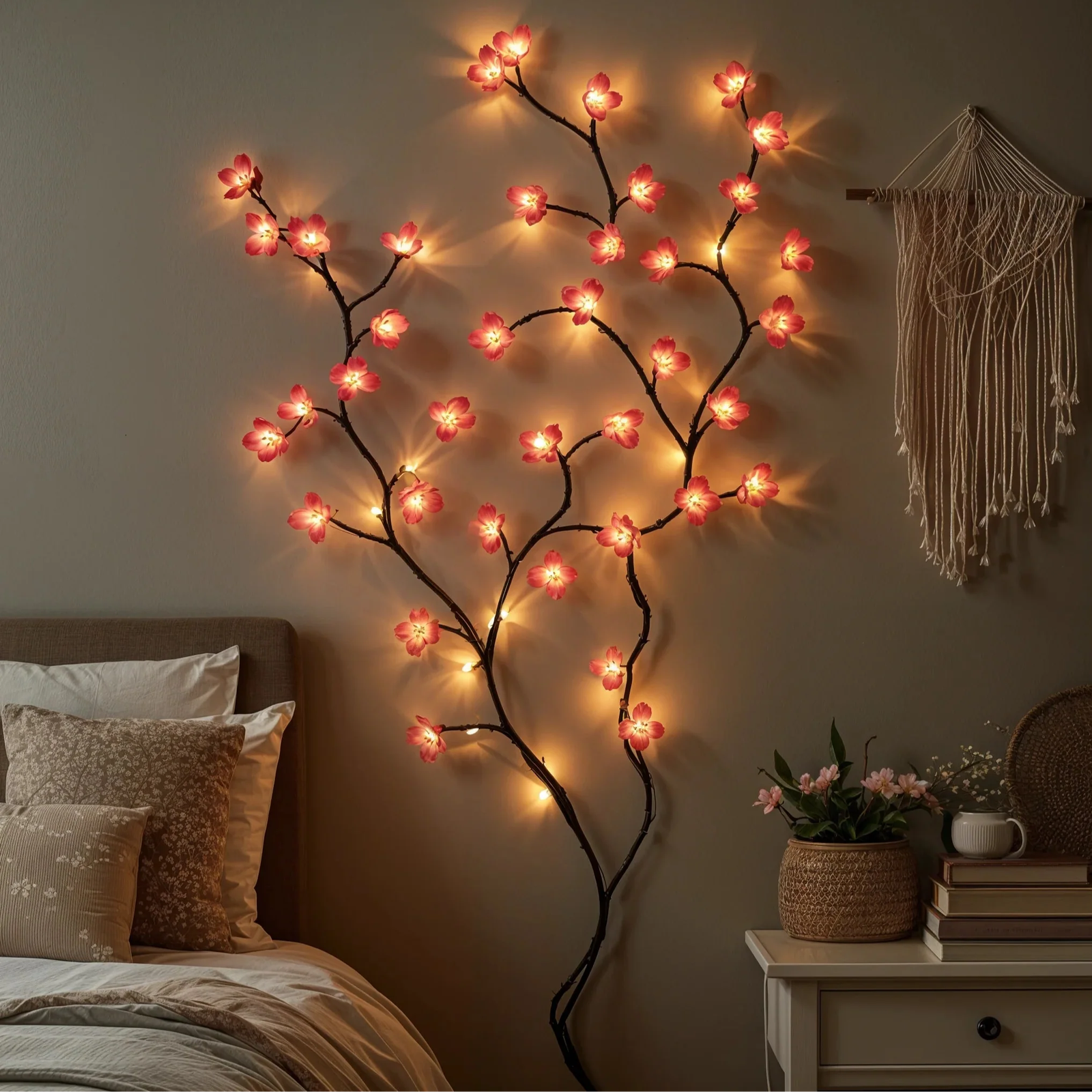 LED-Lichterkette Kirschblüten Rosa 1,6m USB für Innenräume – Bild 4