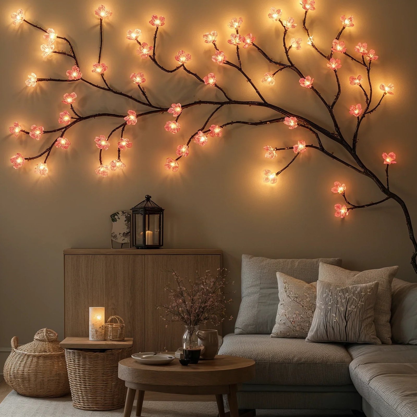 LED-Lichterkette Kirschblüten Rosa 1,6m USB für Innenräume – Bild 5
