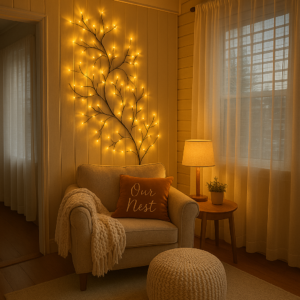 LED-Lichterranke dimmbar warmweiß mit Fernbedienung