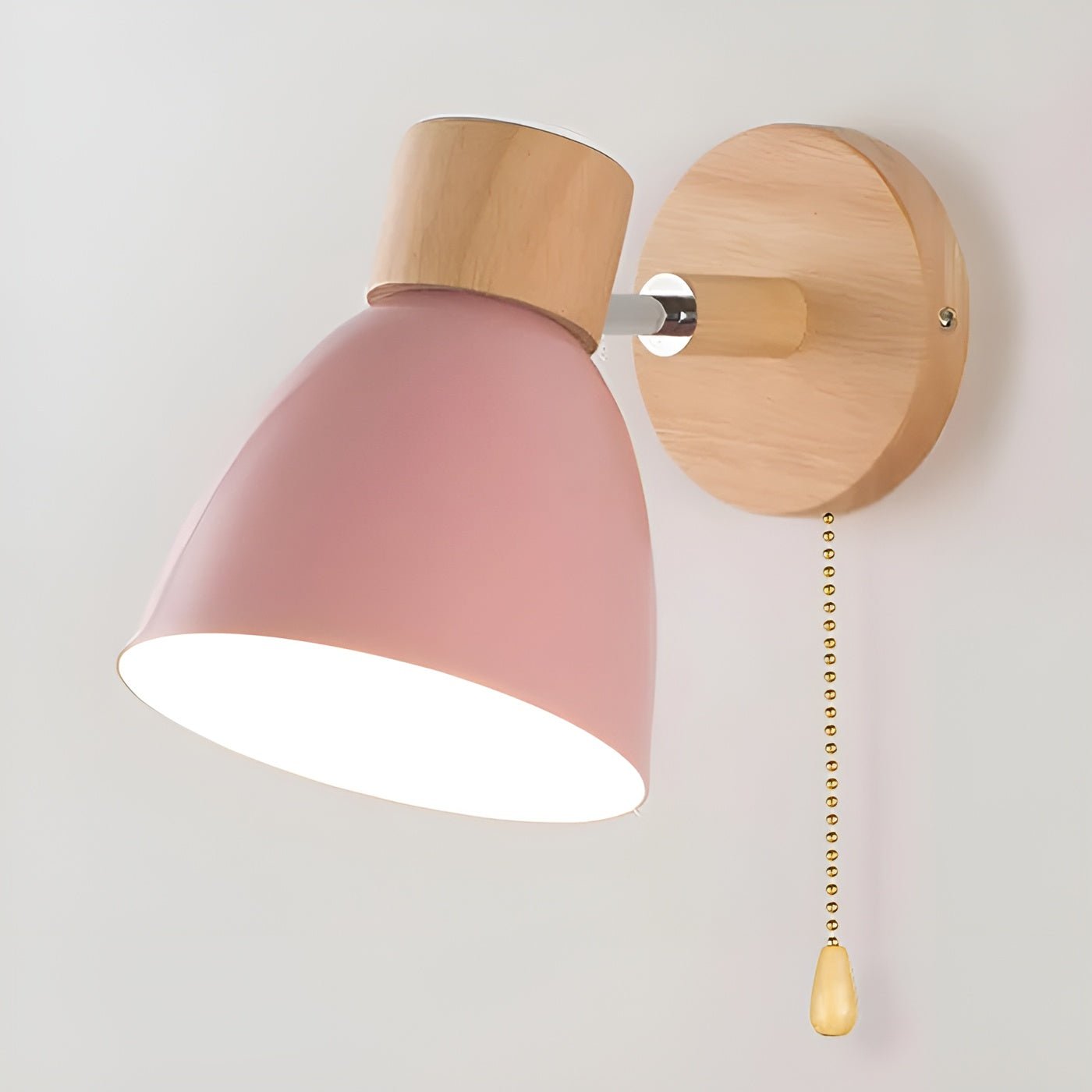 Wandlampe Holz-Metall Nordisches Design E27 Zugschalter – Bild 6