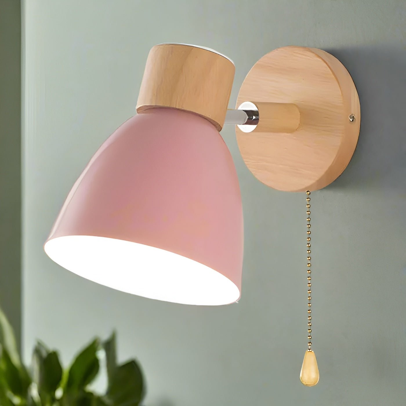 Wandlampe Holz-Metall Nordisches Design E27 Zugschalter – Bild 8
