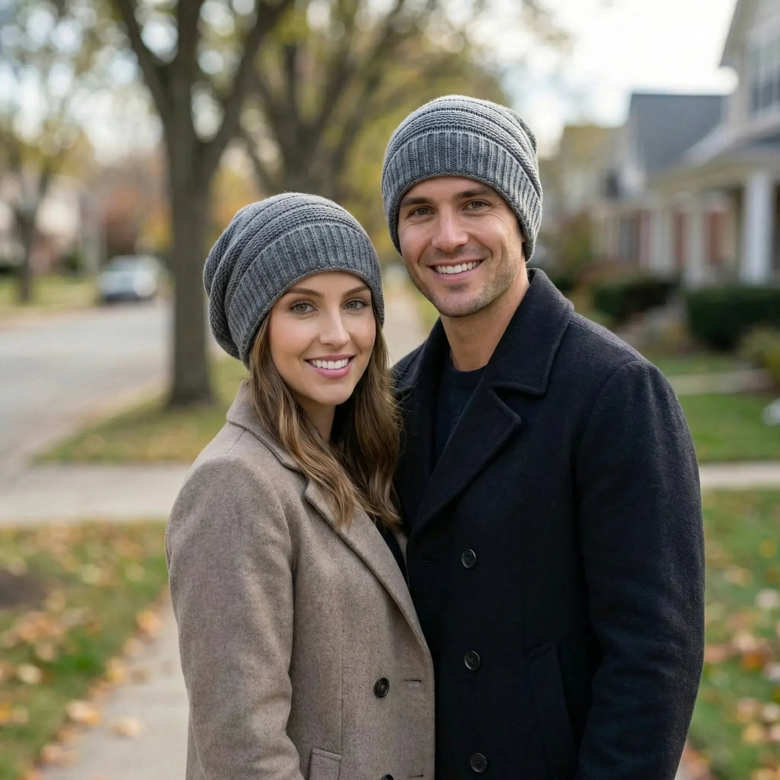 Strickmütze Unisex weich gefüttert Slouchy-Stil Winter – Bild 3