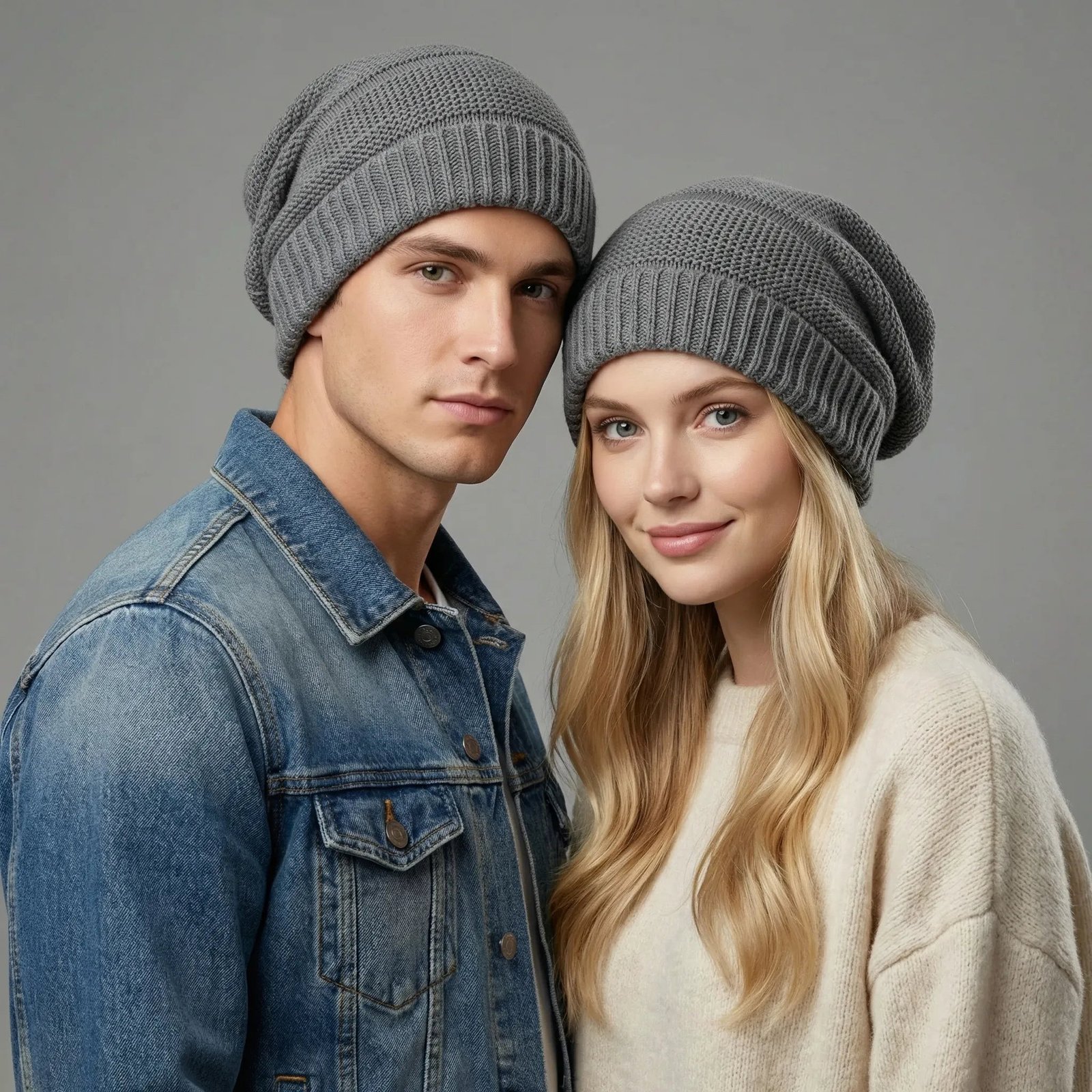 Strickmütze Unisex weich gefüttert Slouchy-Stil Winter – Bild 4