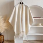 Poncho Damen Kaschmirmischung weich vielseitig
