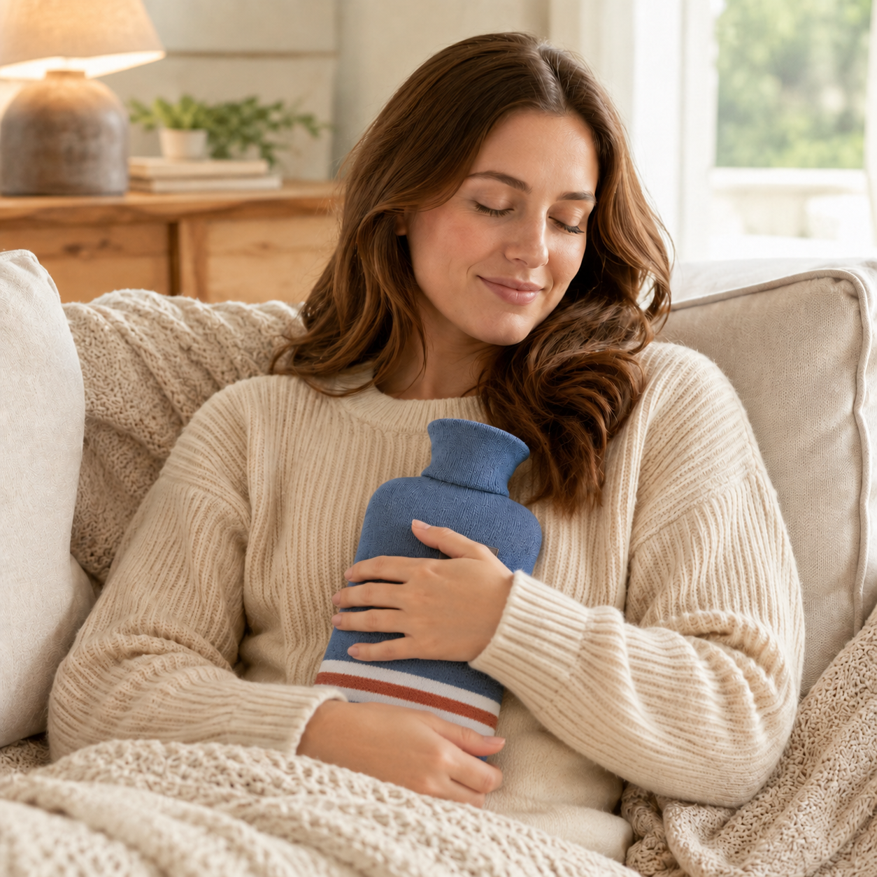 Wärmflasche 2 Liter mit Strickbezug & Kühlfunktion – Bild 5