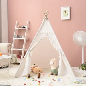 Kinderspielzelt Tipi mit Seitenfenstern 1,1m für Drinnen