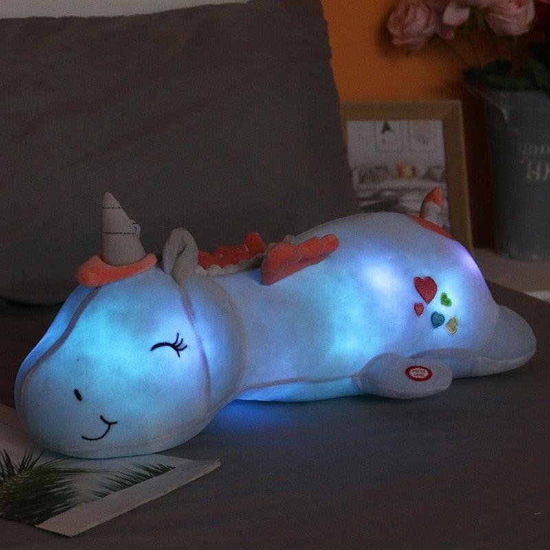 Plüsch-Einhorn LED 60cm Samtfüllung Nachtlicht Kinder – Bild 2