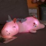 Plüsch-Einhorn LED 60cm Samtfüllung Nachtlicht Kinder