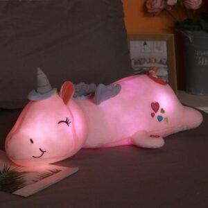 Plüsch-Einhorn LED 60cm Samtfüllung Nachtlicht Kinder