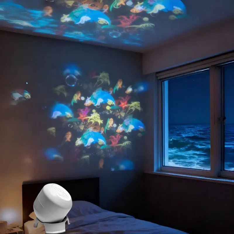 Projektor Lampe Ozean Schneeflocken USB dimmbar – Bild 4