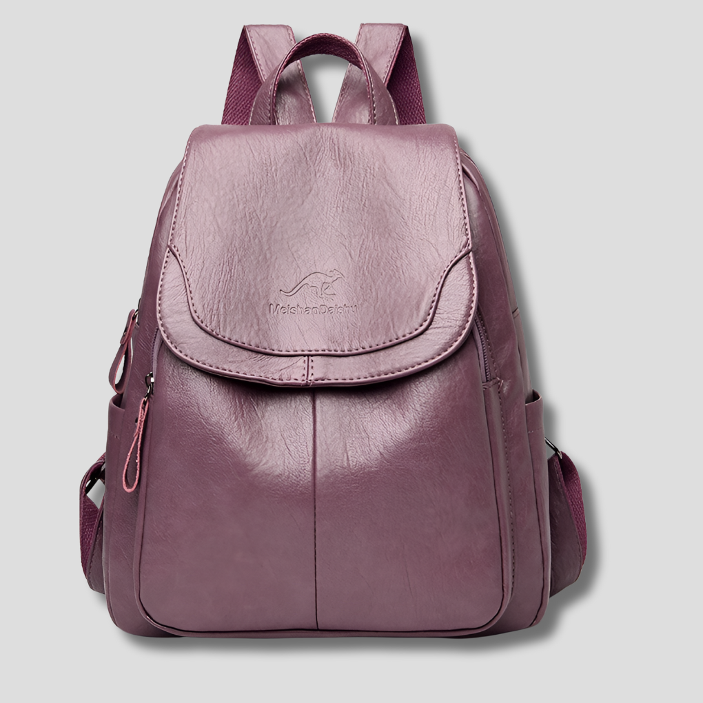 Rucksack Damen Echtes Leder Diebstahlschutz Organisiert – Bild 6