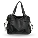 Handtasche Damen A4-Format abnehmbarer Schultergurt fein genarbt