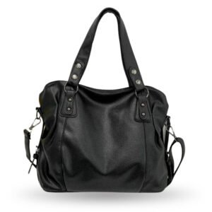 Handtasche Damen A4-Format abnehmbarer Schultergurt fein genarbt