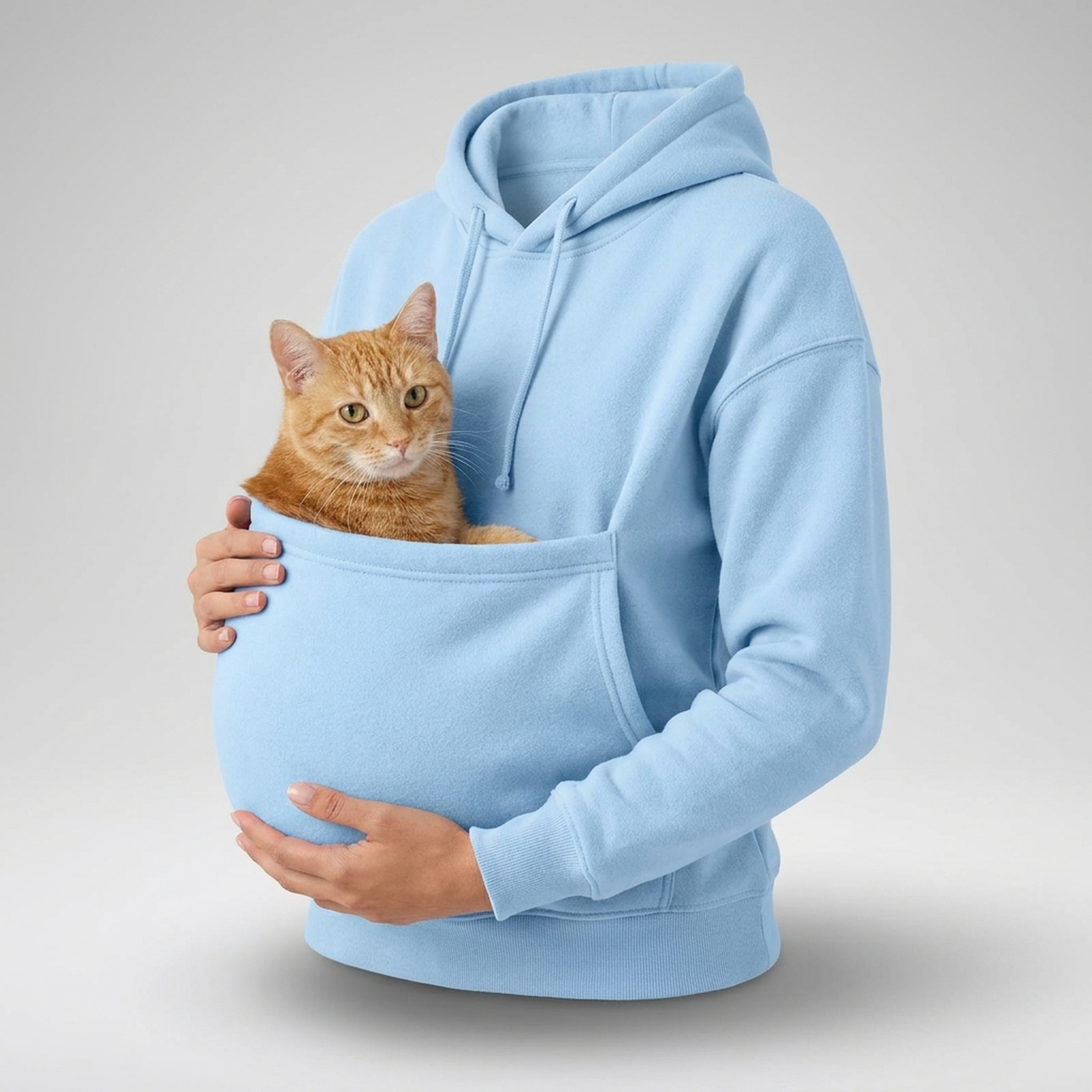 Katzen Hoodie Unisex mit geräumiger Haustiertasche Herbst Winter – Bild 2