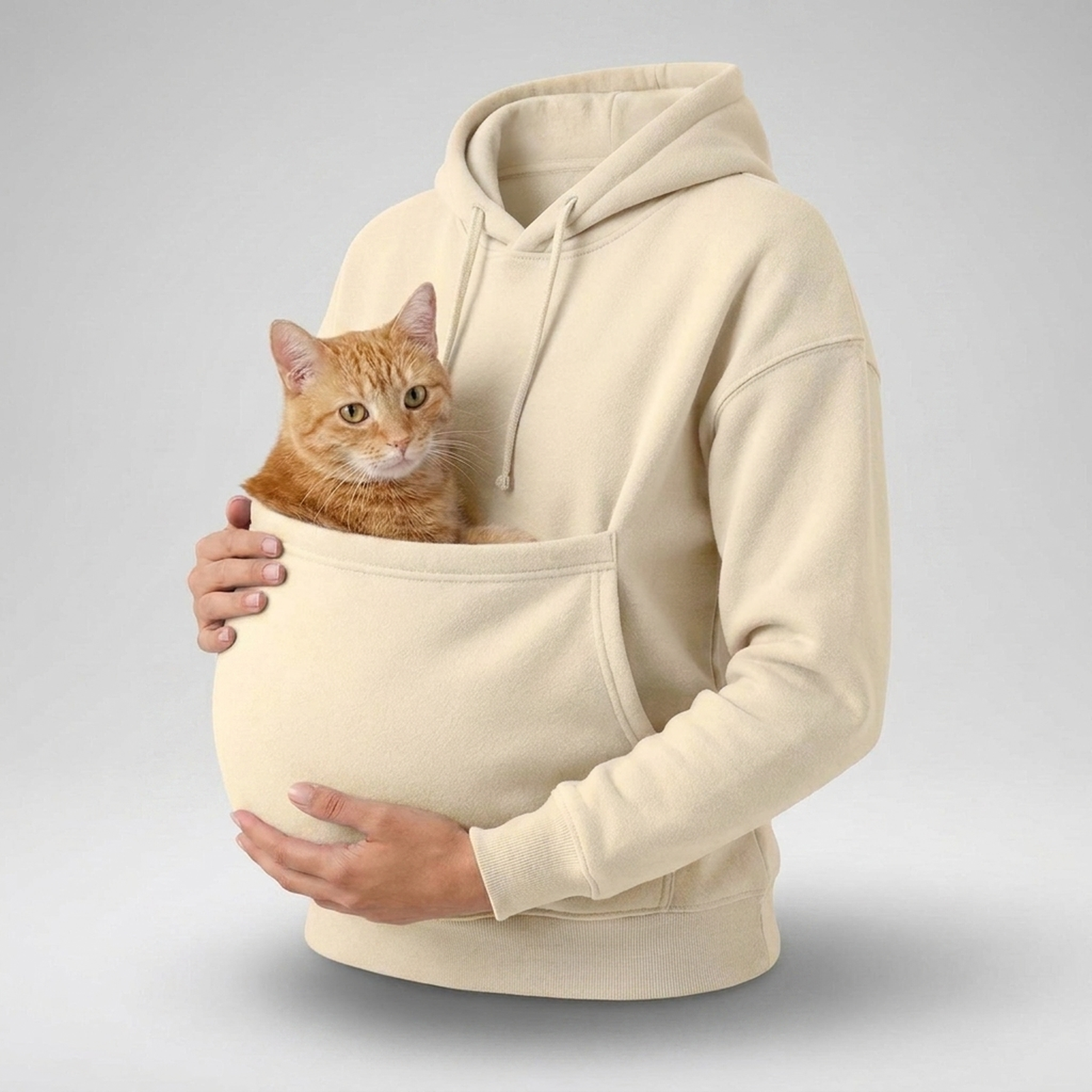 Katzen Hoodie Unisex mit geräumiger Haustiertasche Herbst Winter – Bild 3