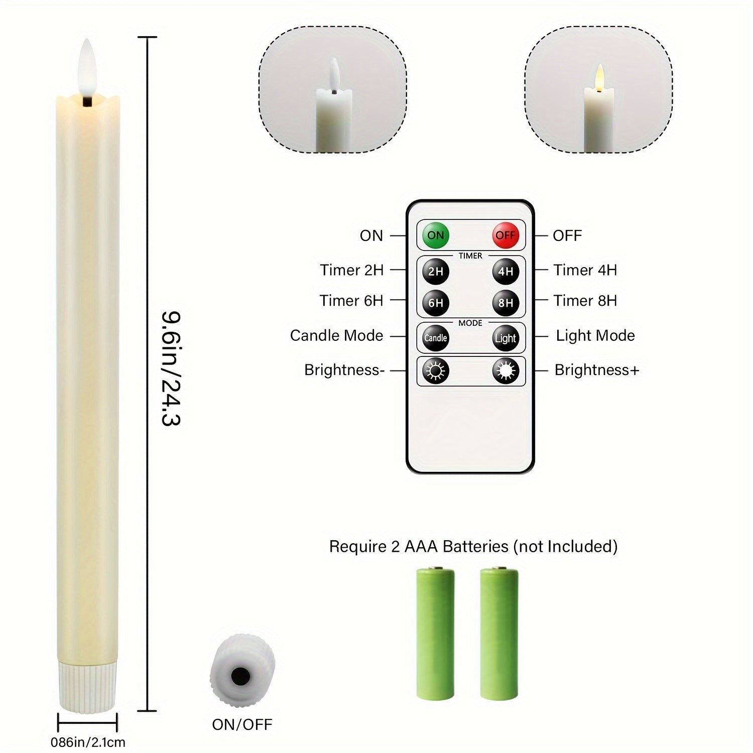 Flammenlose LED Kerzen mit 3D Docht & Fernbedienung – Bild 6