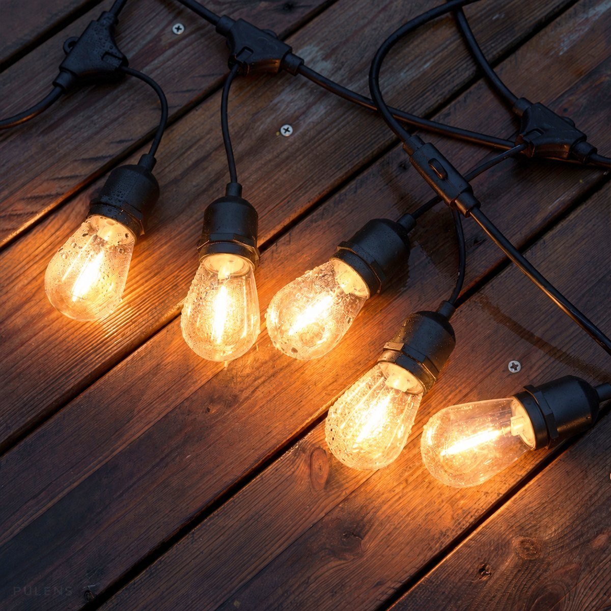 LED Lichterkette Solar & Stecker Edison-Stil Garten IP55 – Bild 5