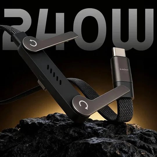 Câble USB-C 240W | Support Téléphone 90° | Nylon Tressé 1,5m – Bild 3