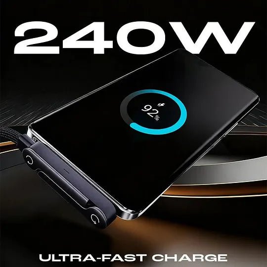 Câble USB-C 240W | Support Téléphone 90° | Nylon Tressé 1,5m – Bild 5