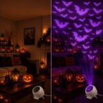 Fledermaus Projektorlampe USB-betrieben 360° drehbar Halloween