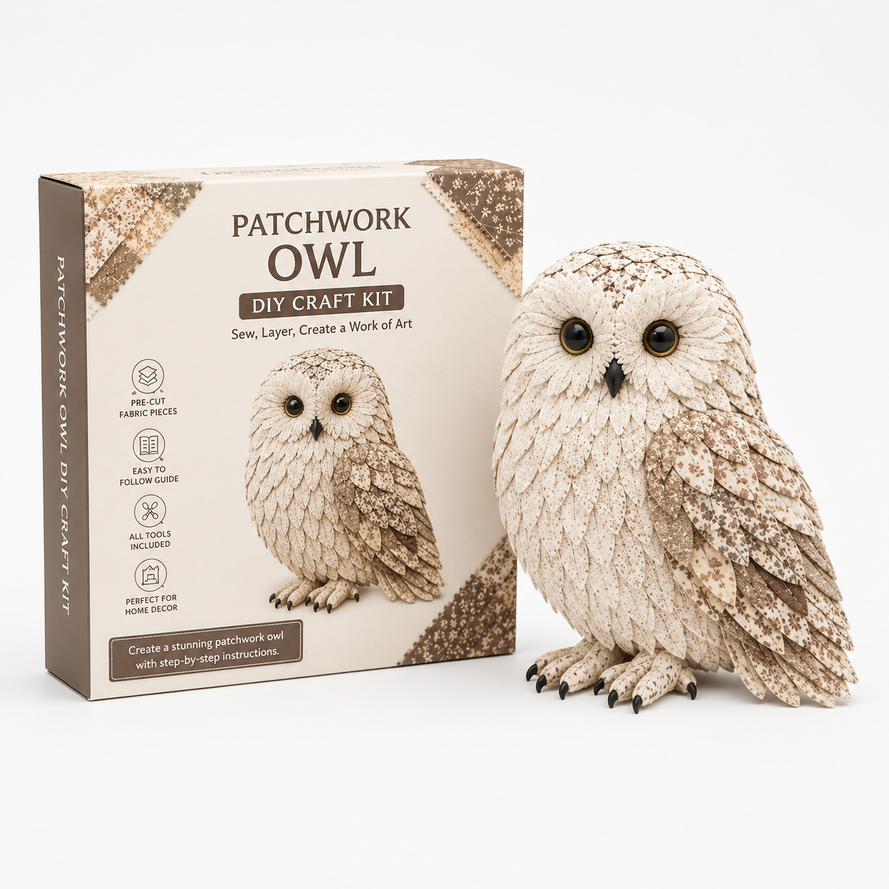 Bastelset Kolibri 3D Patchwork Stoffvogel mit Ständer – Bild 6