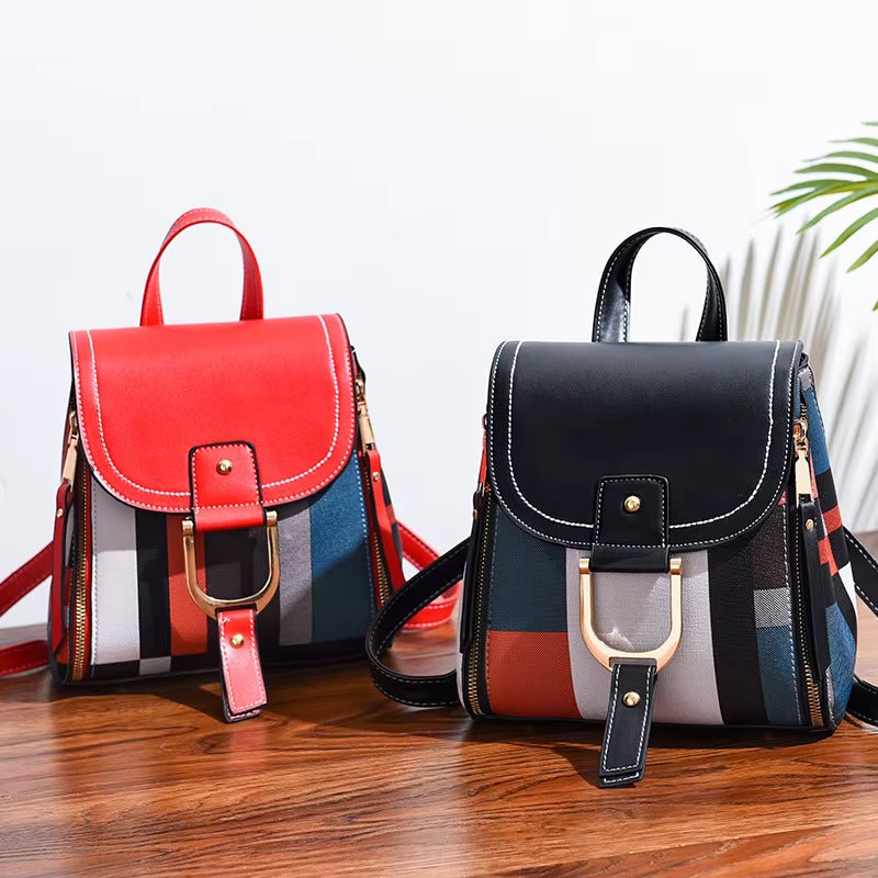 Damen Rucksack kompakt veganes Leder mehrfarbig – Bild 17