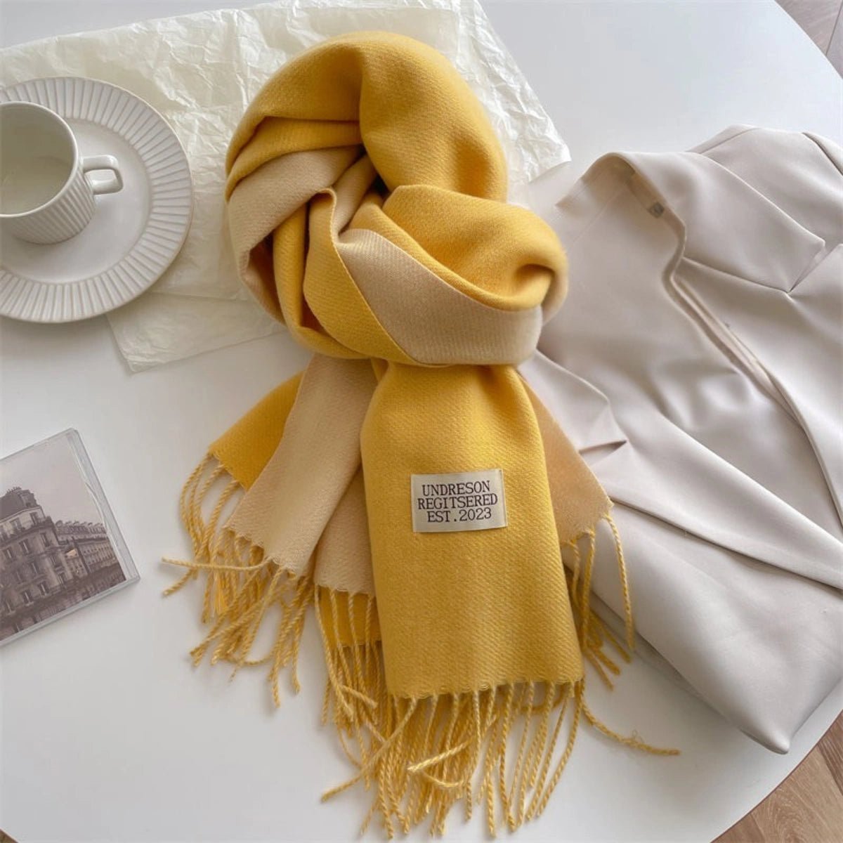 Damen Schal Viskose Pashmina-Stil doppelfarbig – Bild 12