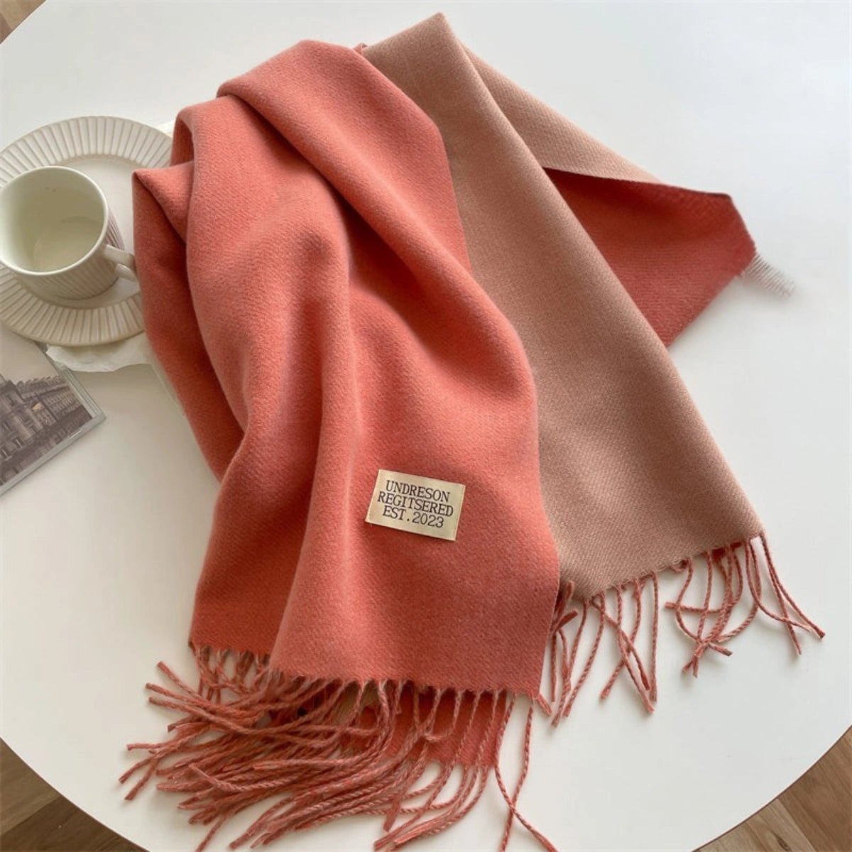 Damen Schal Viskose Pashmina-Stil doppelfarbig – Bild 10