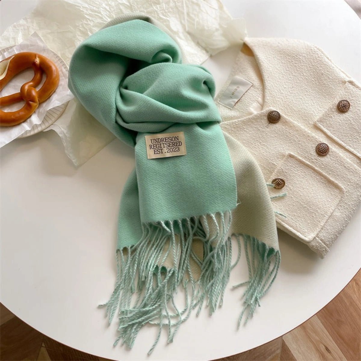 Damen Schal Viskose Pashmina-Stil doppelfarbig – Bild 13