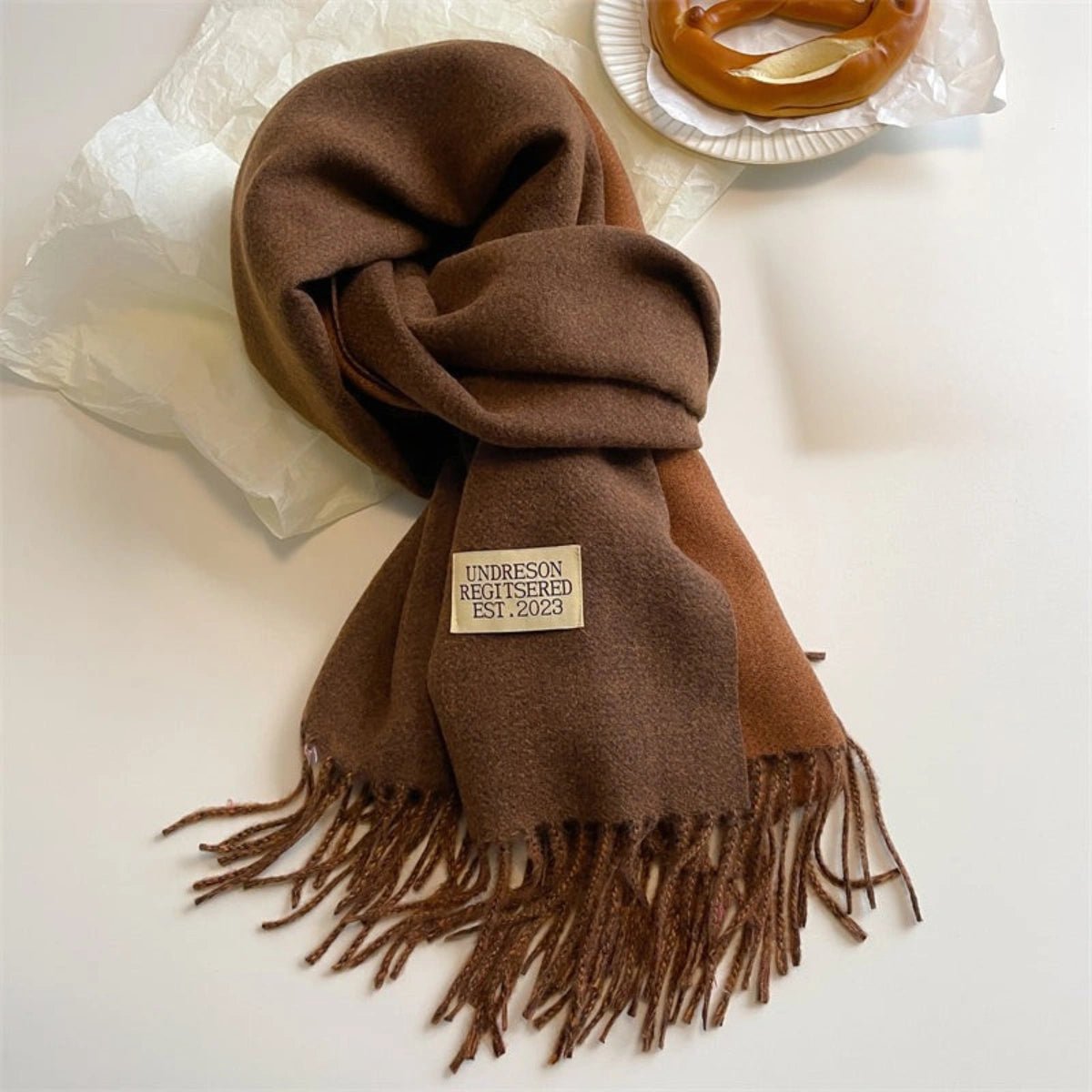 Damen Schal Viskose Pashmina-Stil doppelfarbig – Bild 7