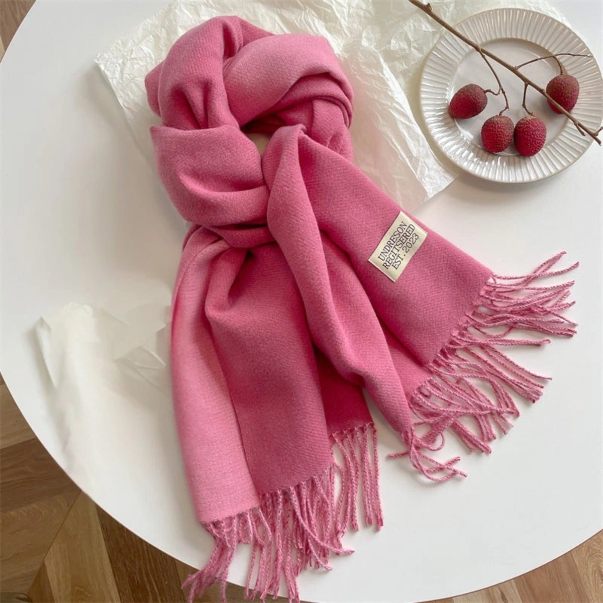 Damen Schal Viskose Pashmina-Stil doppelfarbig – Bild 3