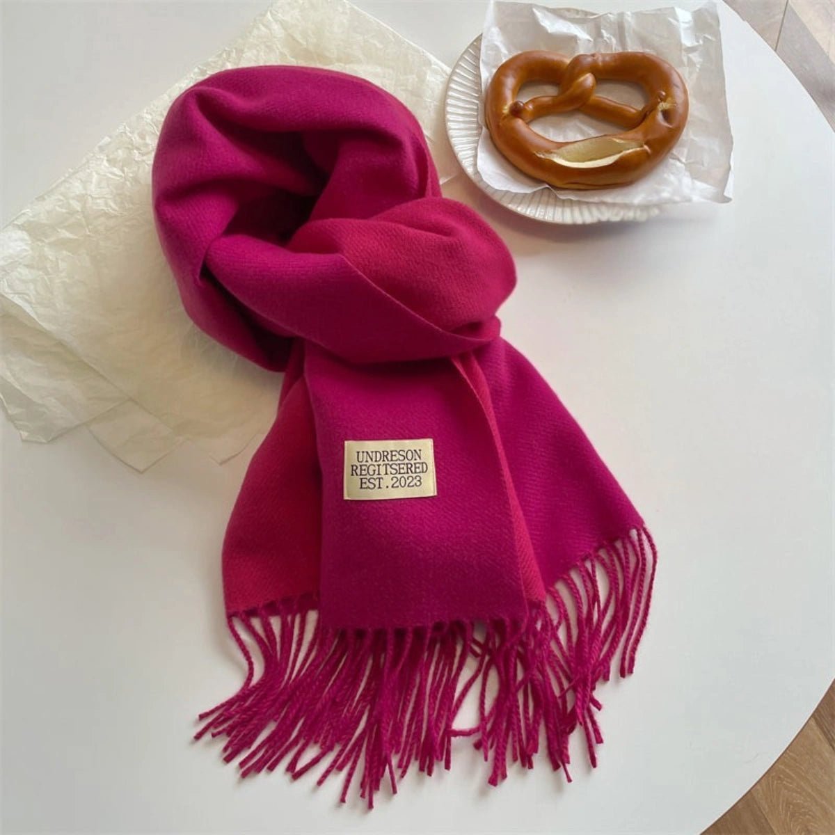 Damen Schal Viskose Pashmina-Stil doppelfarbig – Bild 4