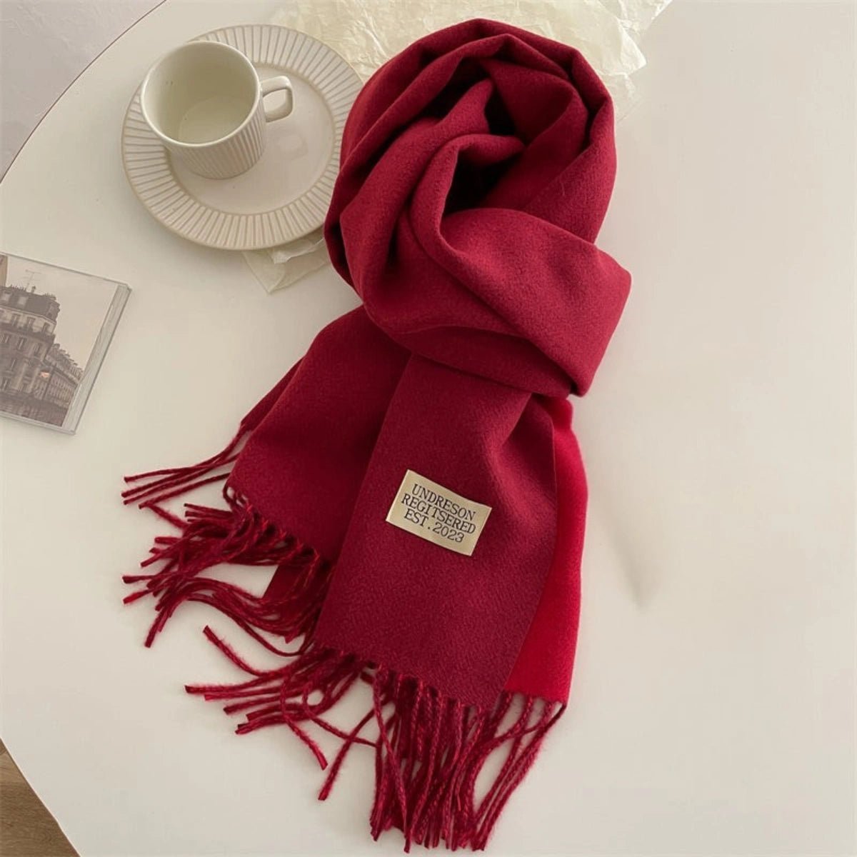Damen Schal Viskose Pashmina-Stil doppelfarbig – Bild 5