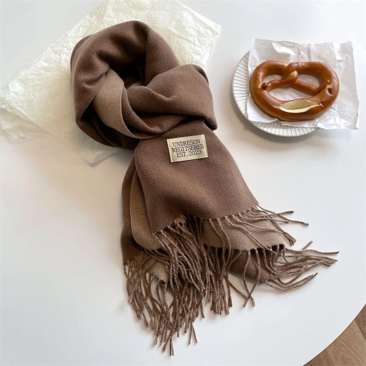 Damen Schal Viskose Pashmina-Stil doppelfarbig – Bild 9