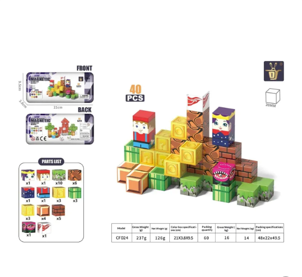 Magnetbausteine für Kinder 2D 3D MINT Spielzeug – Bild 3