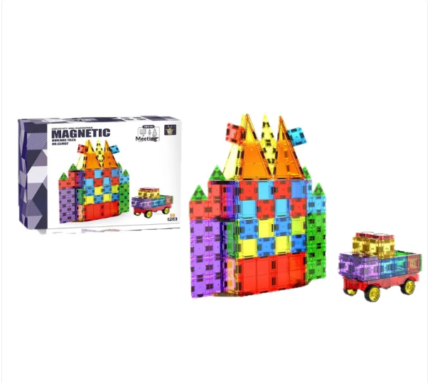 Magnetbausteine für Kinder 2D 3D MINT Spielzeug – Bild 4