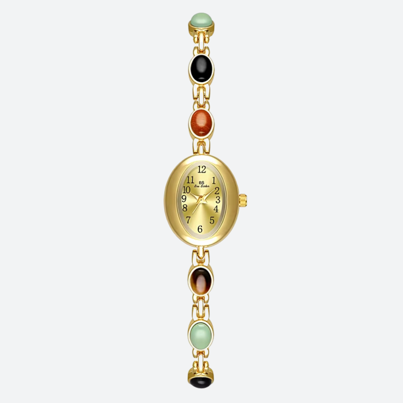 Damen Uhr mit Cabochons Mehrfarbiges Armband – Bild 3