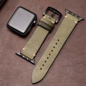 Uhrenarmband Leder handgefertigt 316L Edelstahl Apple Watch