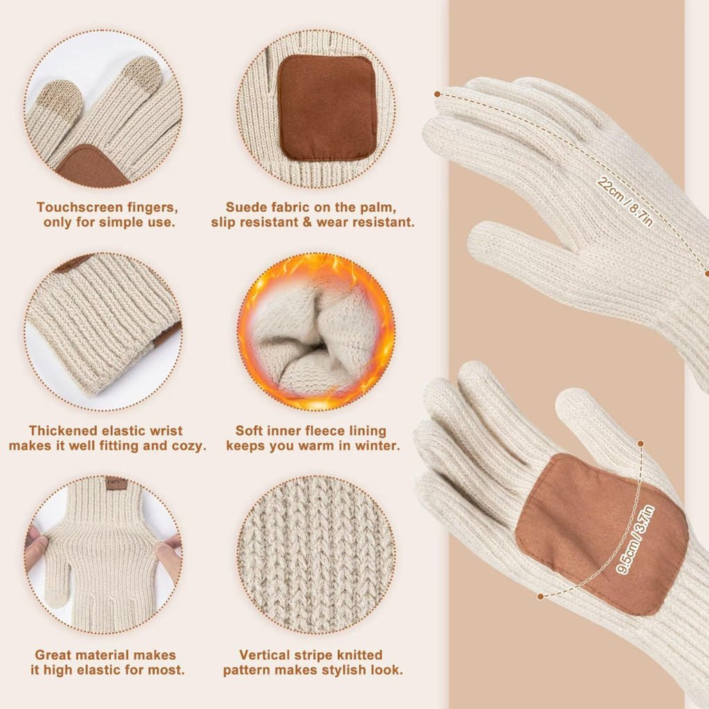 Strickset Mütze Schal Handschuhe kuschelig wärmend dehnbar – Bild 11