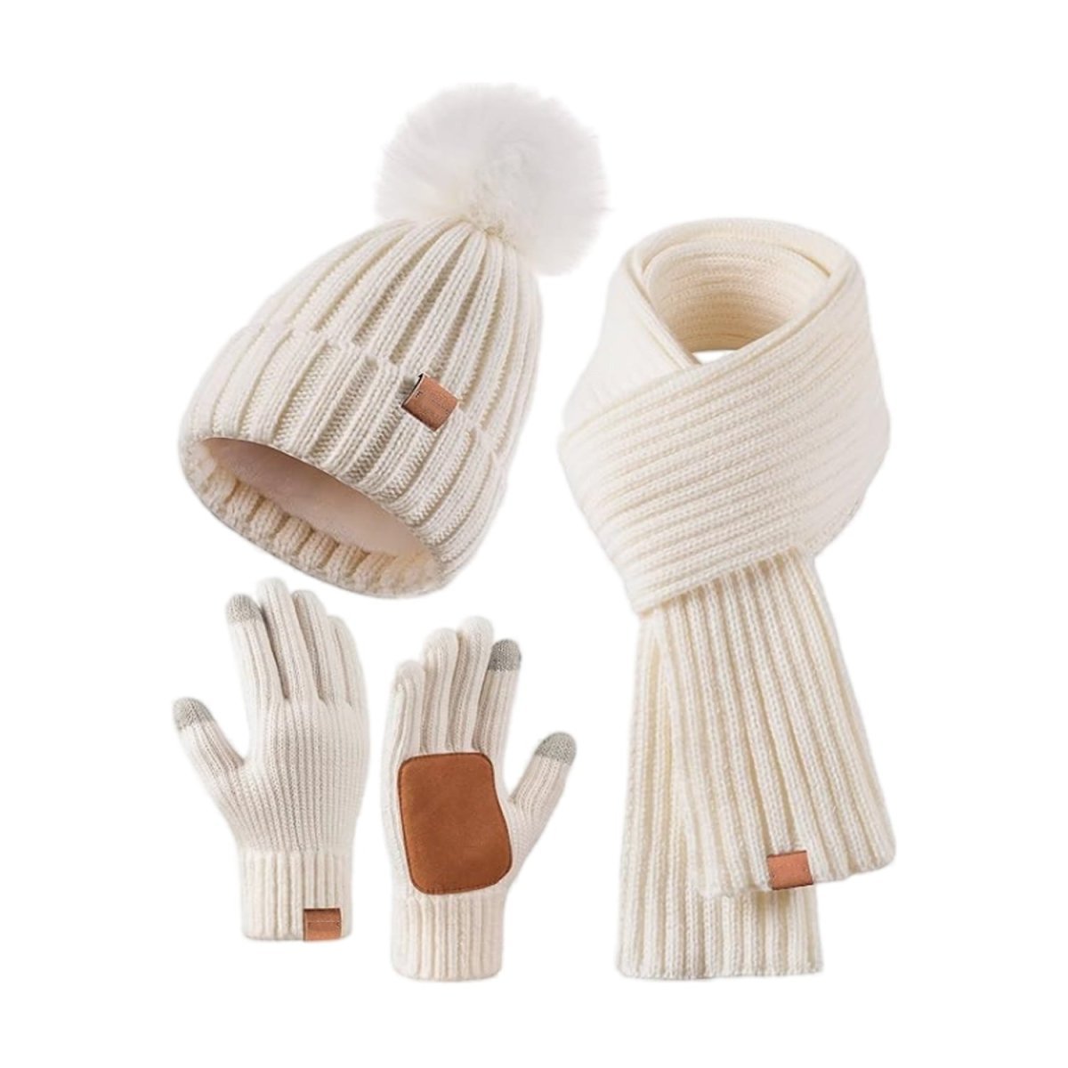 Strickset Mütze Schal Handschuhe kuschelig wärmend dehnbar – Bild 6