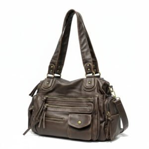Handtasche Damen veganes Leder Reißverschlusstaschen