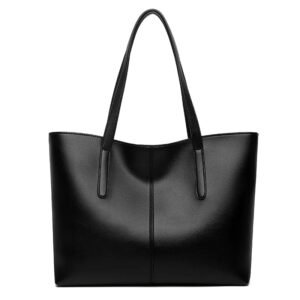 Damen Shopper Veganes Leder Reißverschluss Organisiert