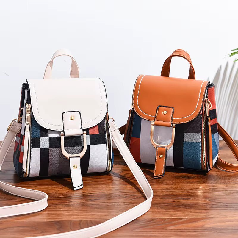 Damen Rucksack kompakt veganes Leder mehrfarbig – Bild 9