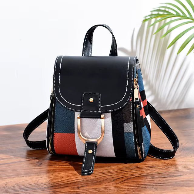 Damen Rucksack kompakt veganes Leder mehrfarbig – Bild 13