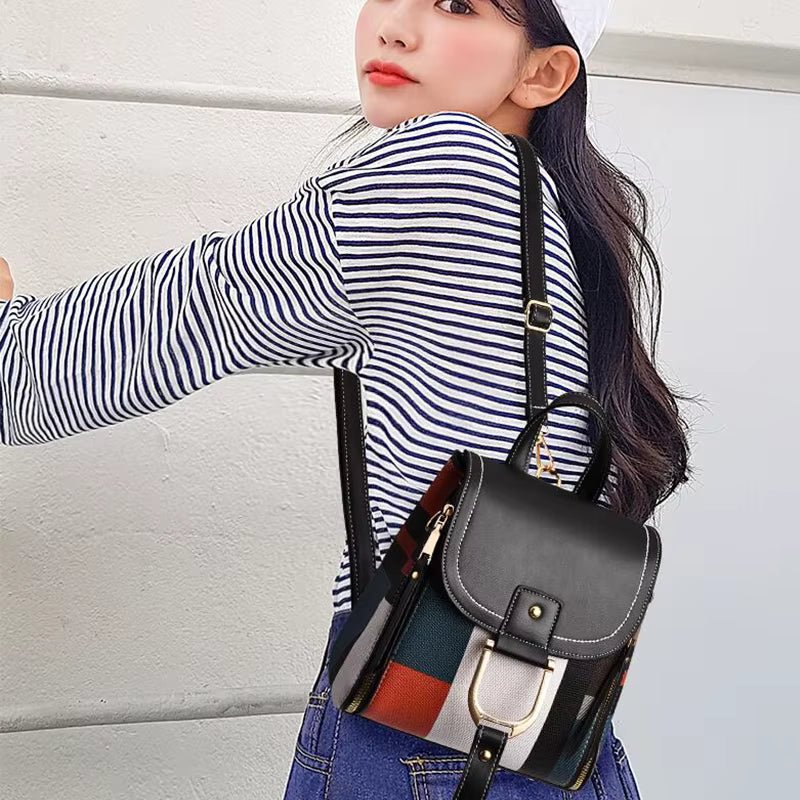 Damen Rucksack kompakt veganes Leder mehrfarbig – Bild 14