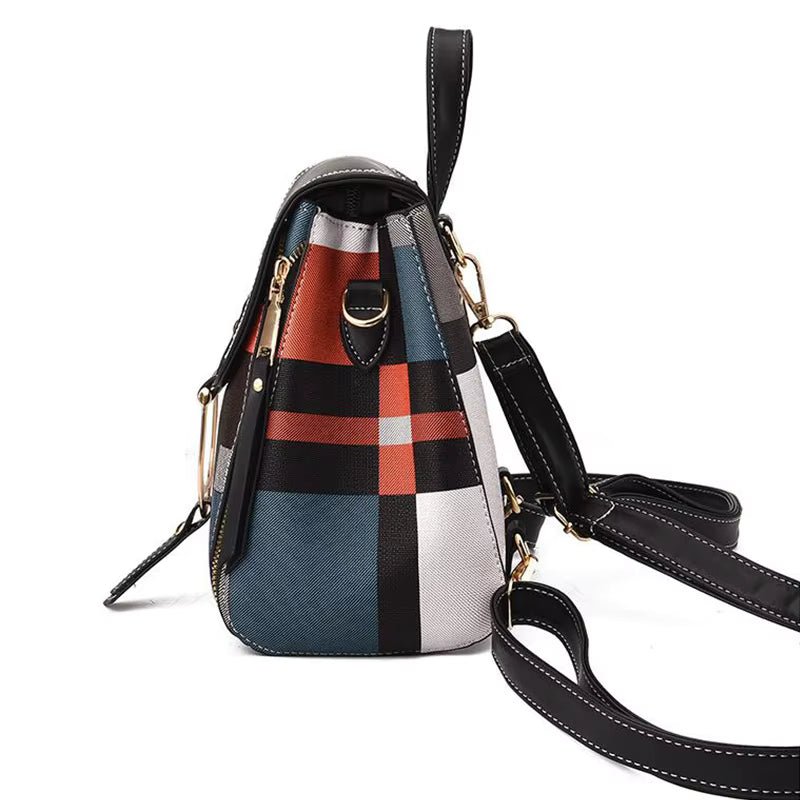 Damen Rucksack kompakt veganes Leder mehrfarbig – Bild 15