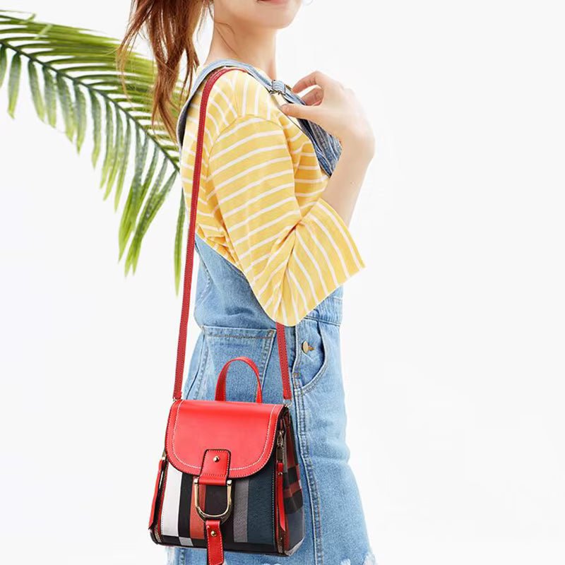 Damen Rucksack kompakt veganes Leder mehrfarbig – Bild 16