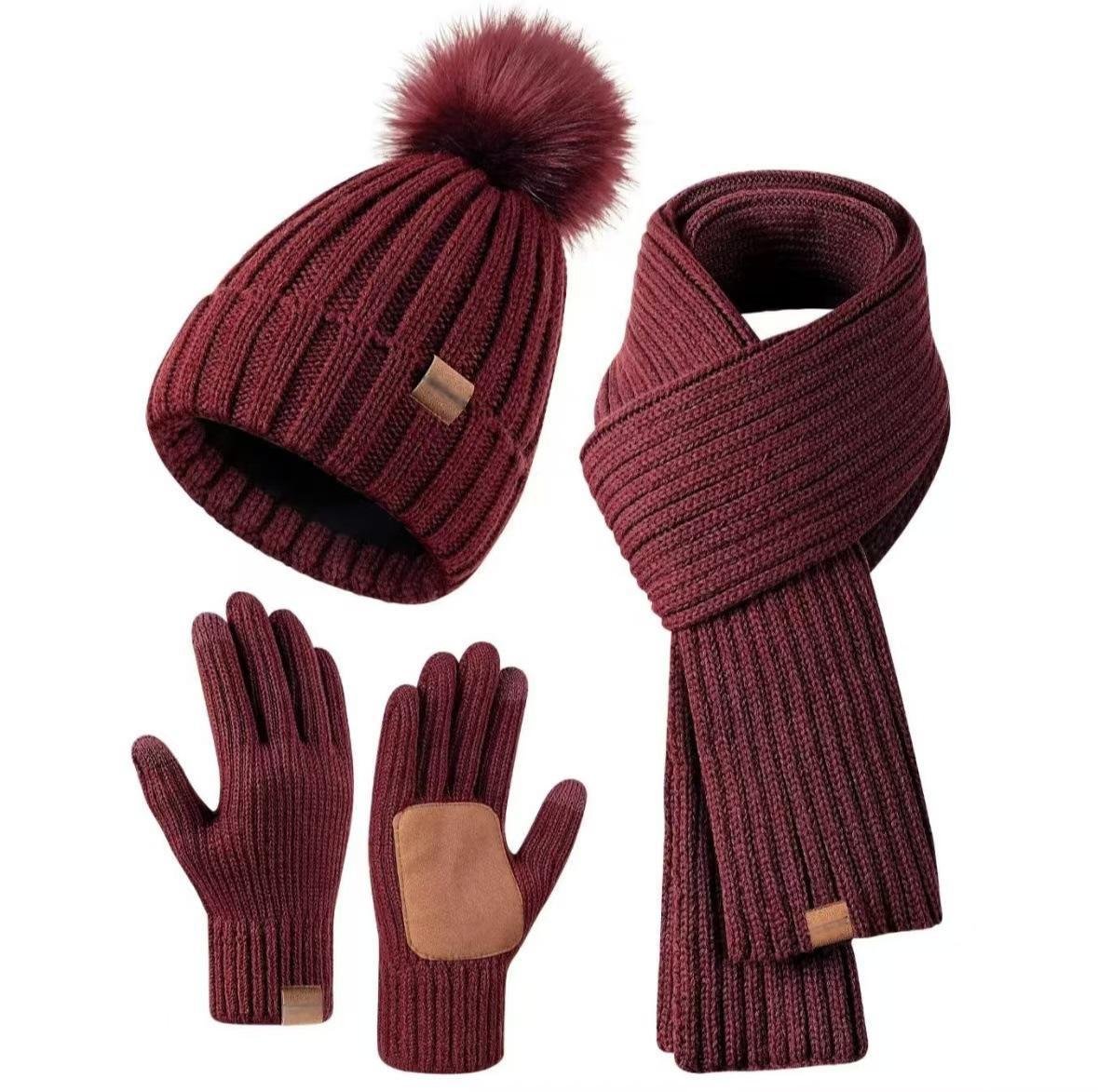 Strickset Mütze Schal Handschuhe kuschelig wärmend dehnbar – Bild 4