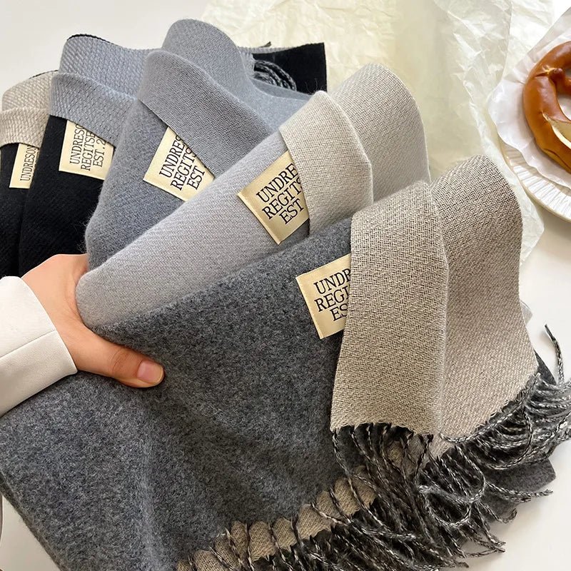 Unisex Schal aus Kaschmir-Polyester mit Fransen – Bild 21