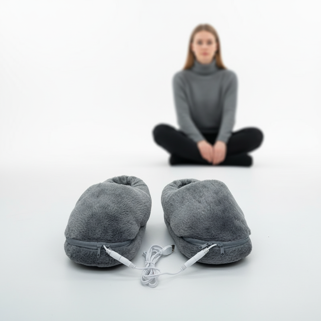 Hausschuhe USB beheizbar Plüsch Unisex für warme Füße – Bild 10